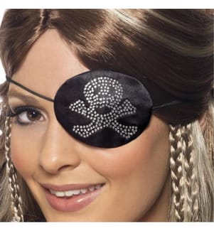 Piratenaugenlid mit Diamantmuster - Schwarz