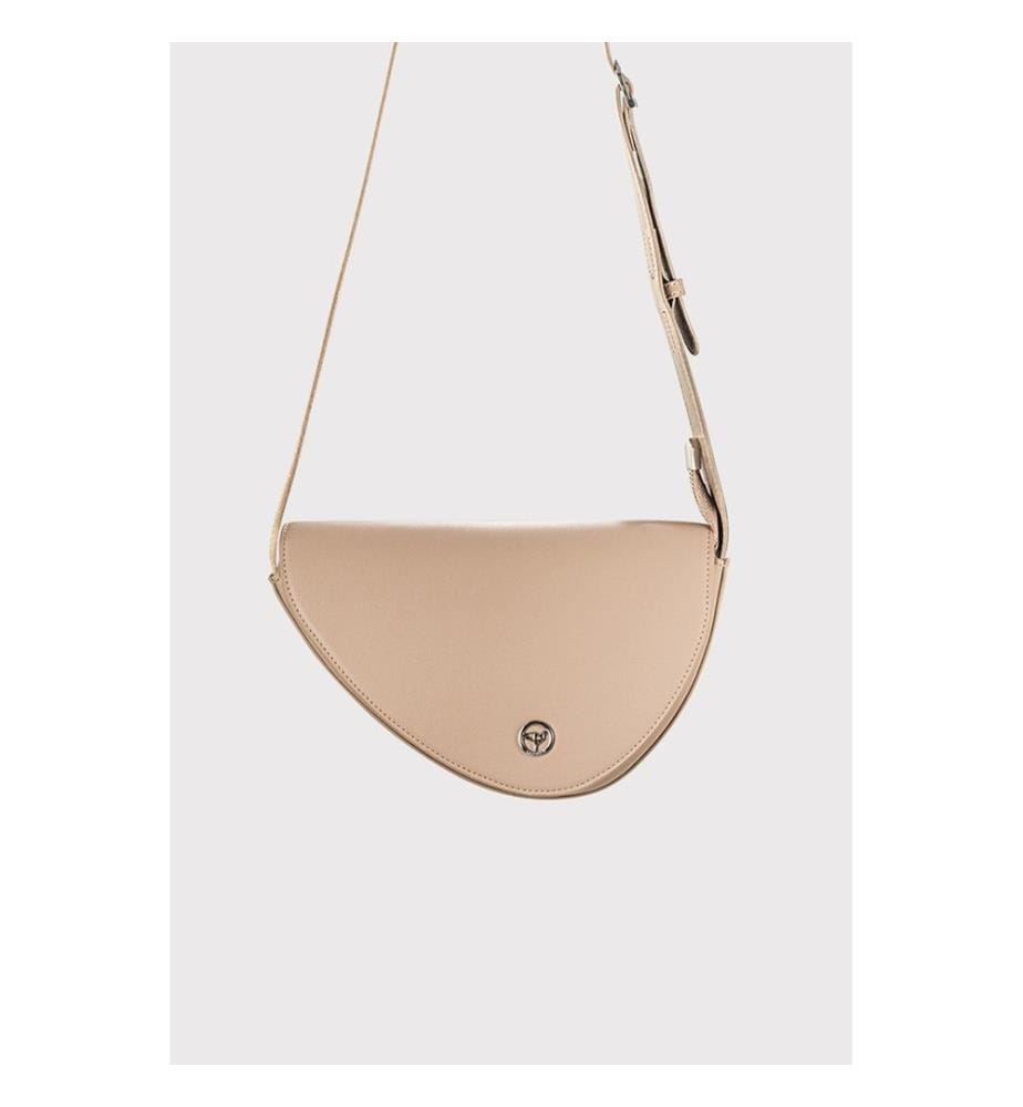 Schultertasche, 100 % PU-Leder, Beige
