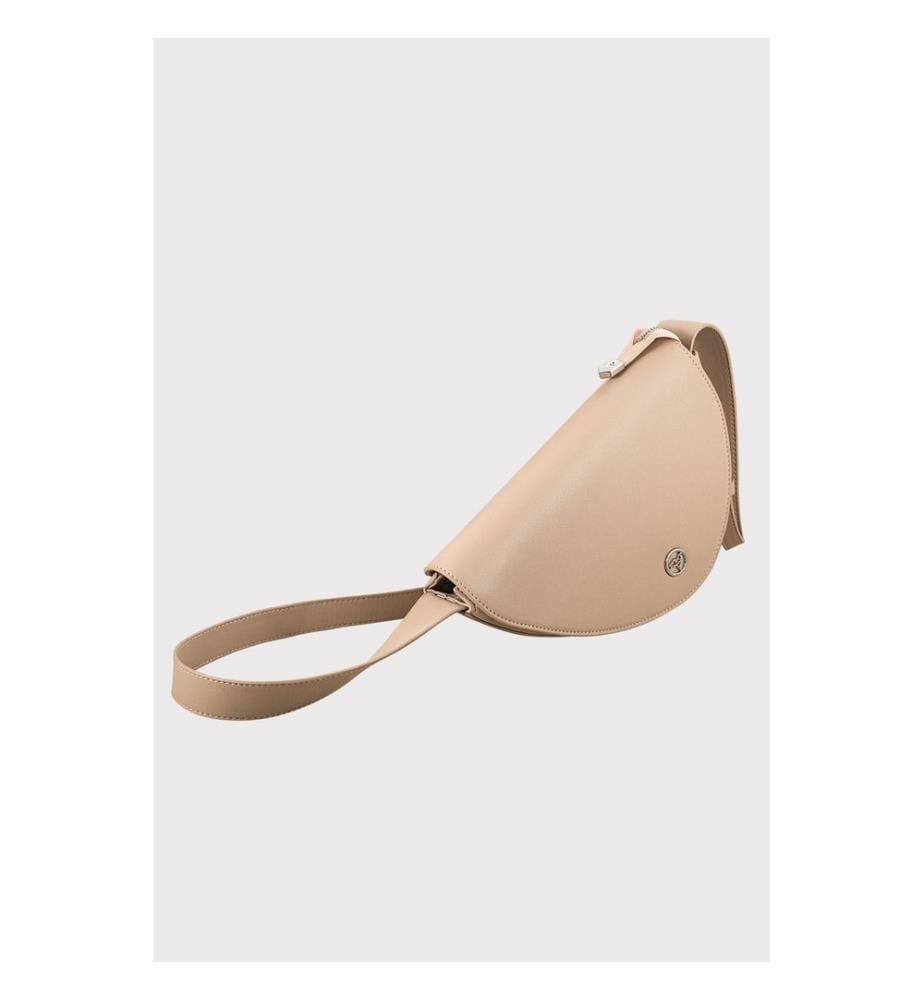 Schultertasche, 100 % PU-Leder, Beige