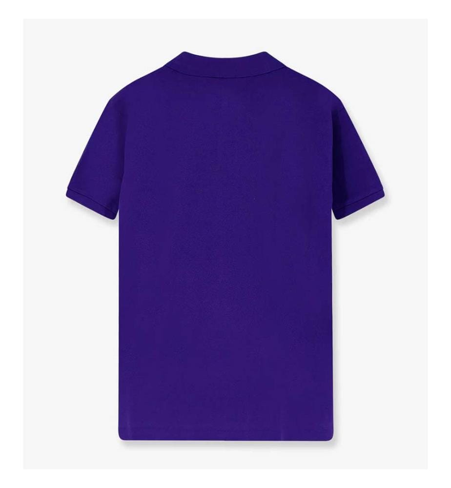 Polo in cotone con logo ricamato sul davanti - Chalet Purple