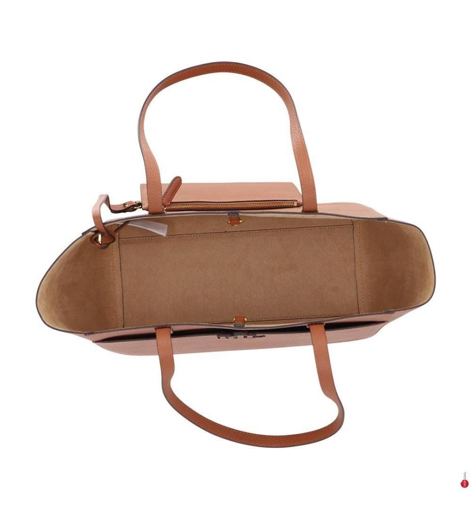 Cameryn Grosse Einkaufstasche aus genarbtem Leder - Sable Lauren