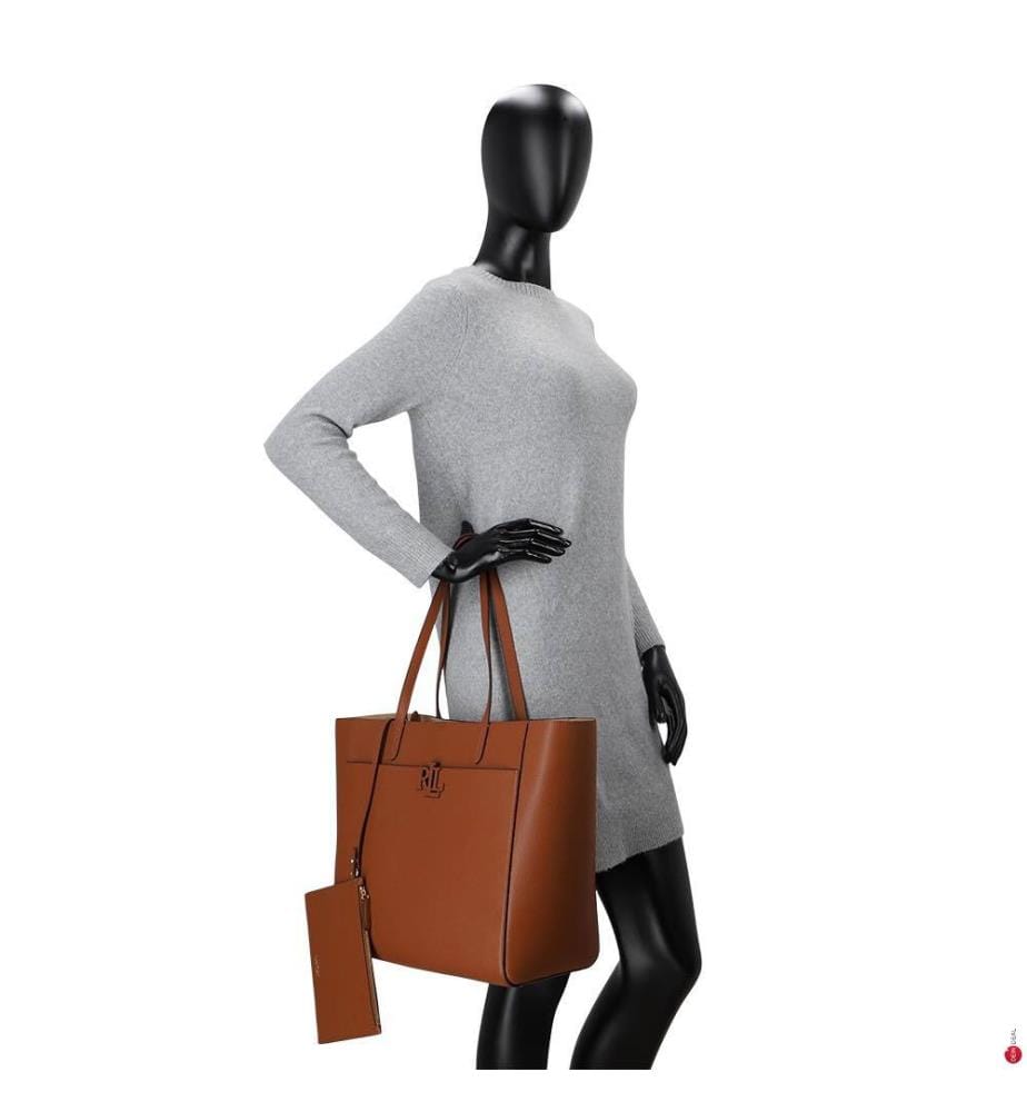 Cameryn Grosse Einkaufstasche aus genarbtem Leder - Sable Lauren