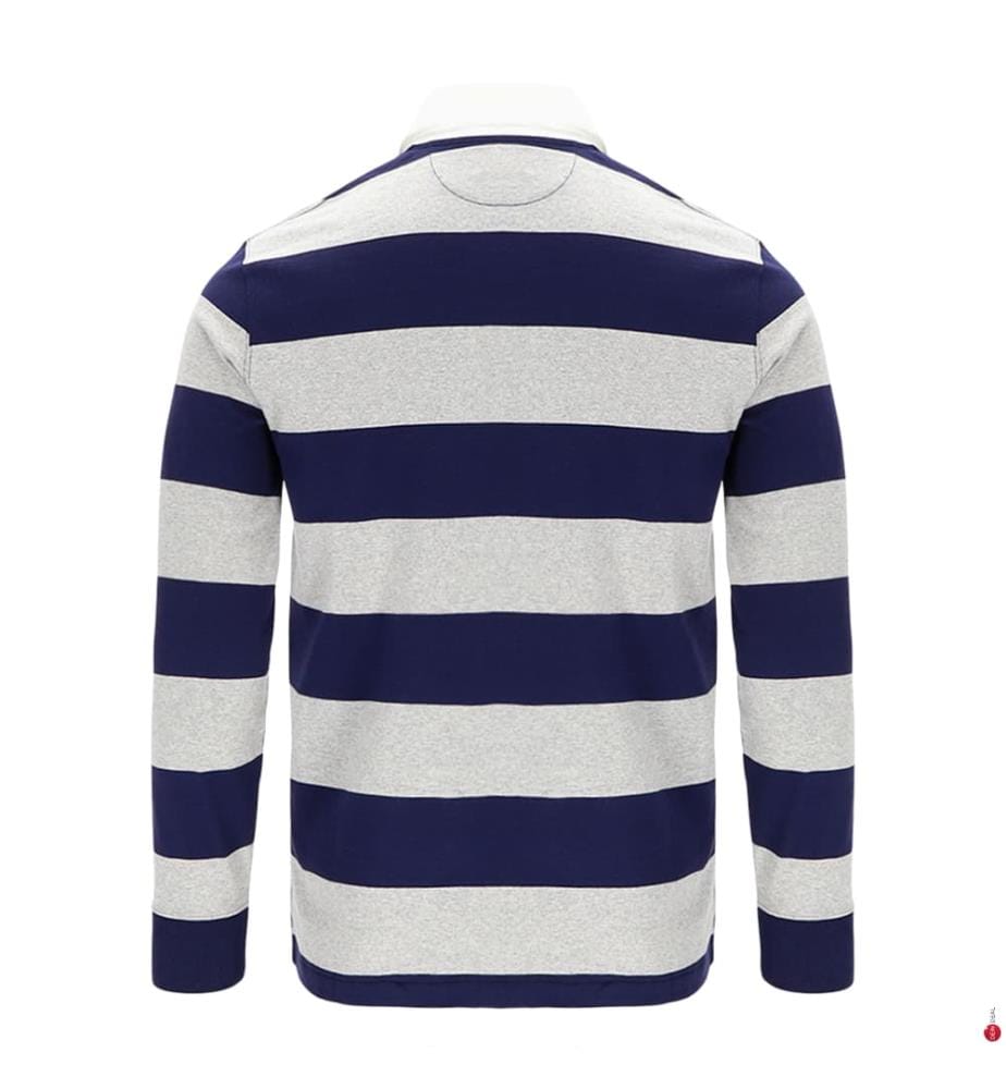 Rugby-Polo – Marineblau und Grau","detected_source_language":"FR