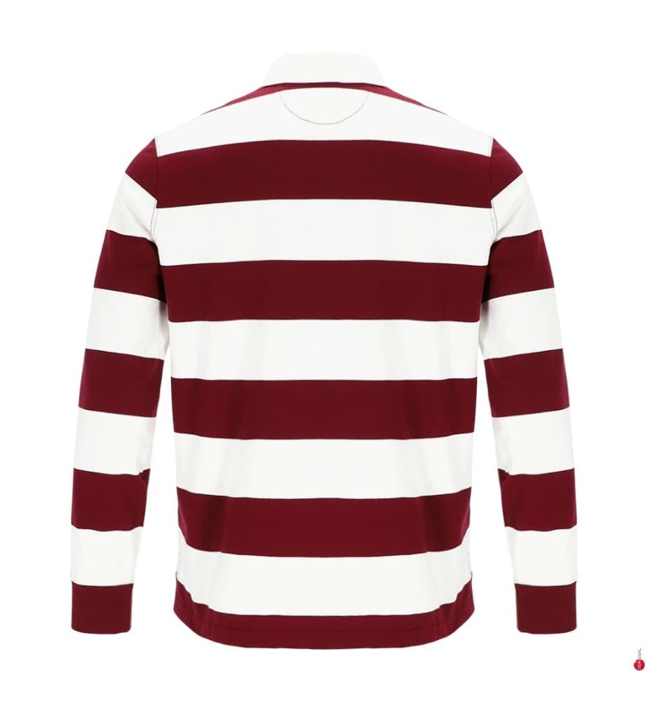 Rugby-Polohemd – Bordeauxrot und Weiss","detected_source_language":"FR