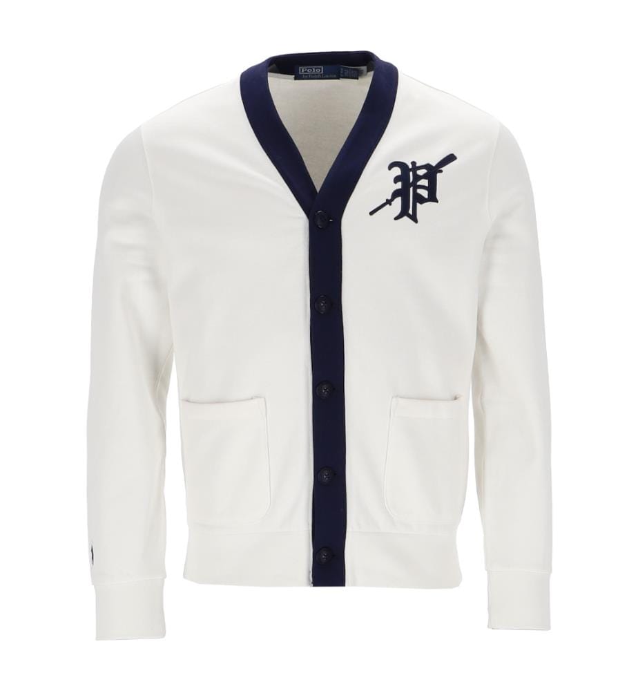 Strickjacke in Weiss und Marine