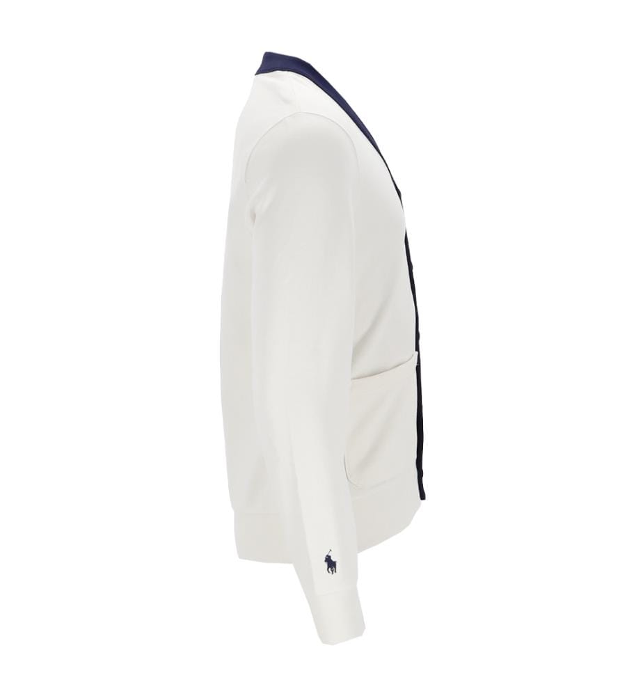 Strickjacke in Weiss und Marine