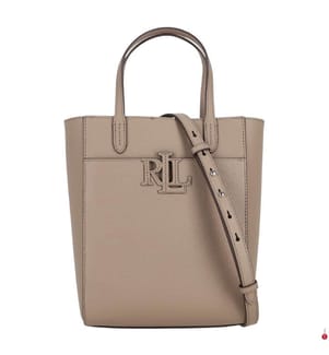 Kleine Cameryn-Tasche aus genarbtem Leder - Taupe & Braun