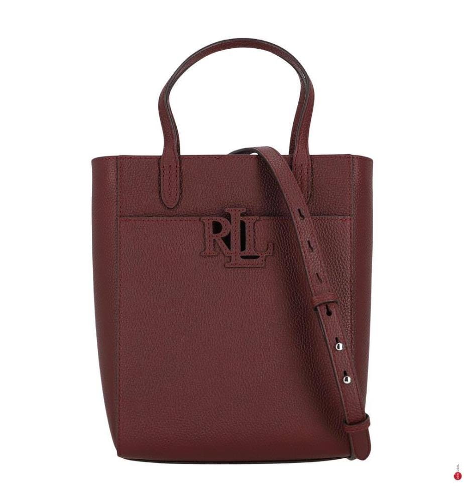 Cameryn Kleine Einkaufstasche aus genarbtem Leder - Dark & Garnet