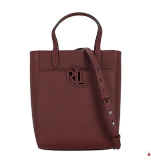 Cameryn Kleine Einkaufstasche aus genarbtem Leder - Dark & Garnet
