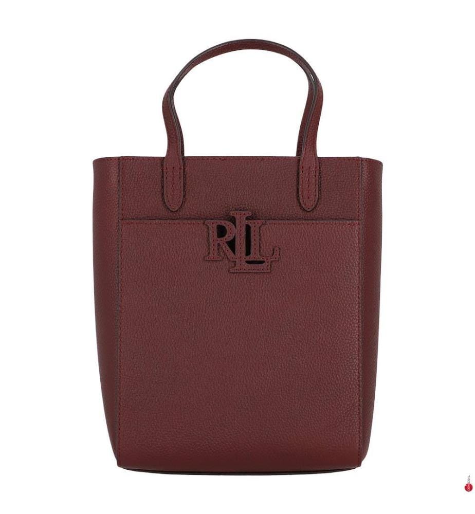 Cameryn Kleine Einkaufstasche aus genarbtem Leder - Dark & Garnet