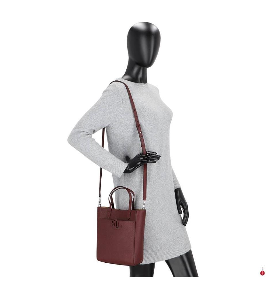 Cameryn Kleine Einkaufstasche aus genarbtem Leder - Dark & Garnet