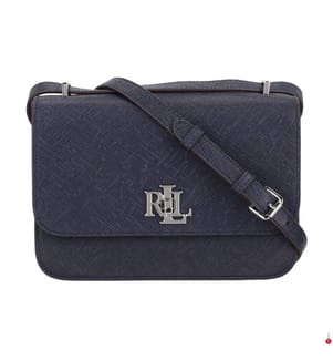 Mittelgrosse Sophee-Tasche aus strukturiertem Leder - Lauren & Navy
