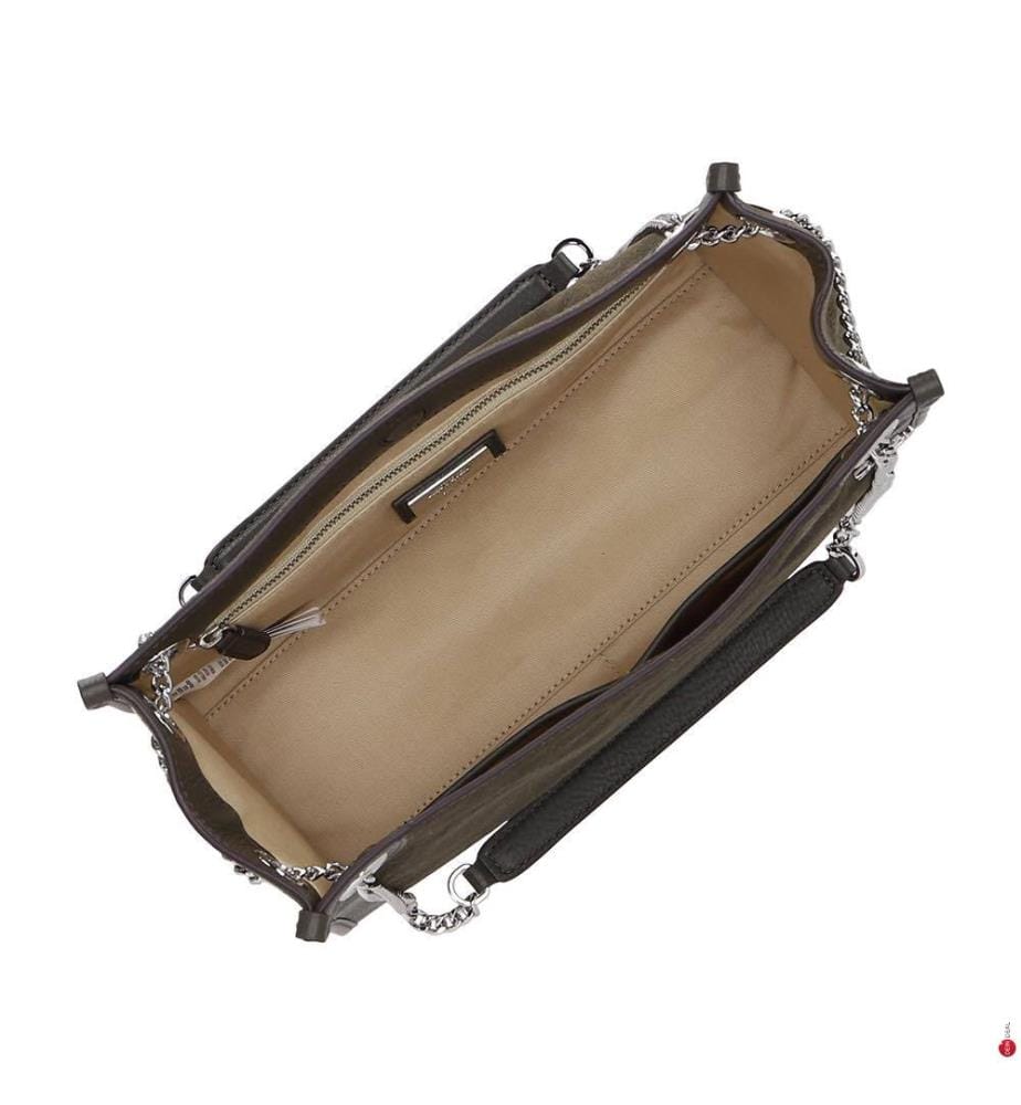 Bradley mittelgrosse Einkaufstasche aus Wildleder und Leder - Dark Olive