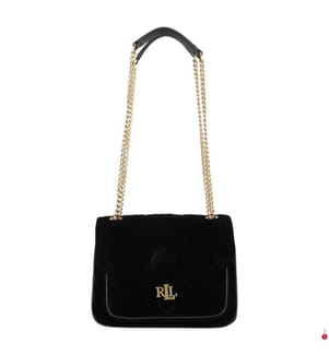 Kleine wandelbare Bradley-Tasche aus Samt - Schwarz & Schwarz