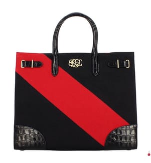Grosse Canvas-Tasche Devyn - Schwarz & Rot & Schwarz