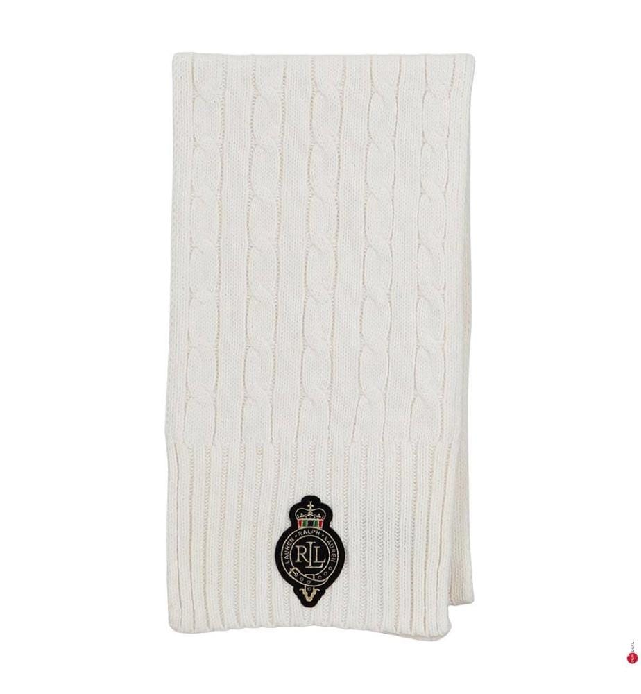 Gedrehter Schal mit Wappen - Creme