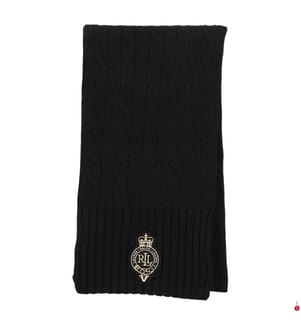 Gedrehter Schal mit Aufnäher - Schwarz