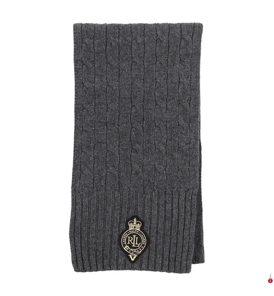 Gedrehter Schal mit Wappen - Kohlrabi & Leder