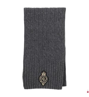Gedrehter Schal mit Wappen - Kohlrabi & Leder