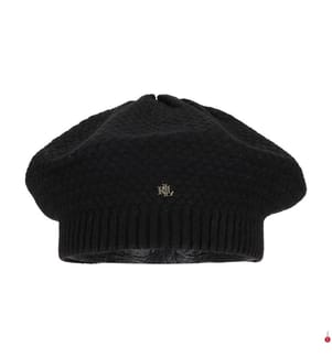 Barett mit geflochtenem Stich - Schwarz