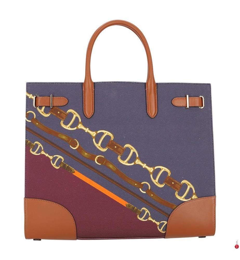 Mittelgrosse Devyn Cabas aus gestreiftem Canvas - Print Lauren Tan