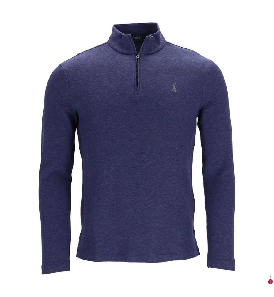 Jacquard Half-zip Pullover- Marine