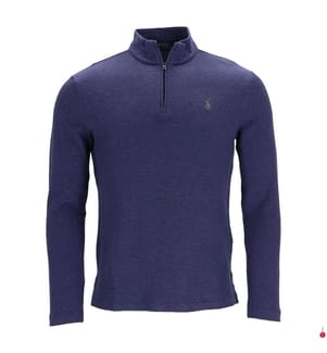 Jacquard Half-zip Pullover- Marine