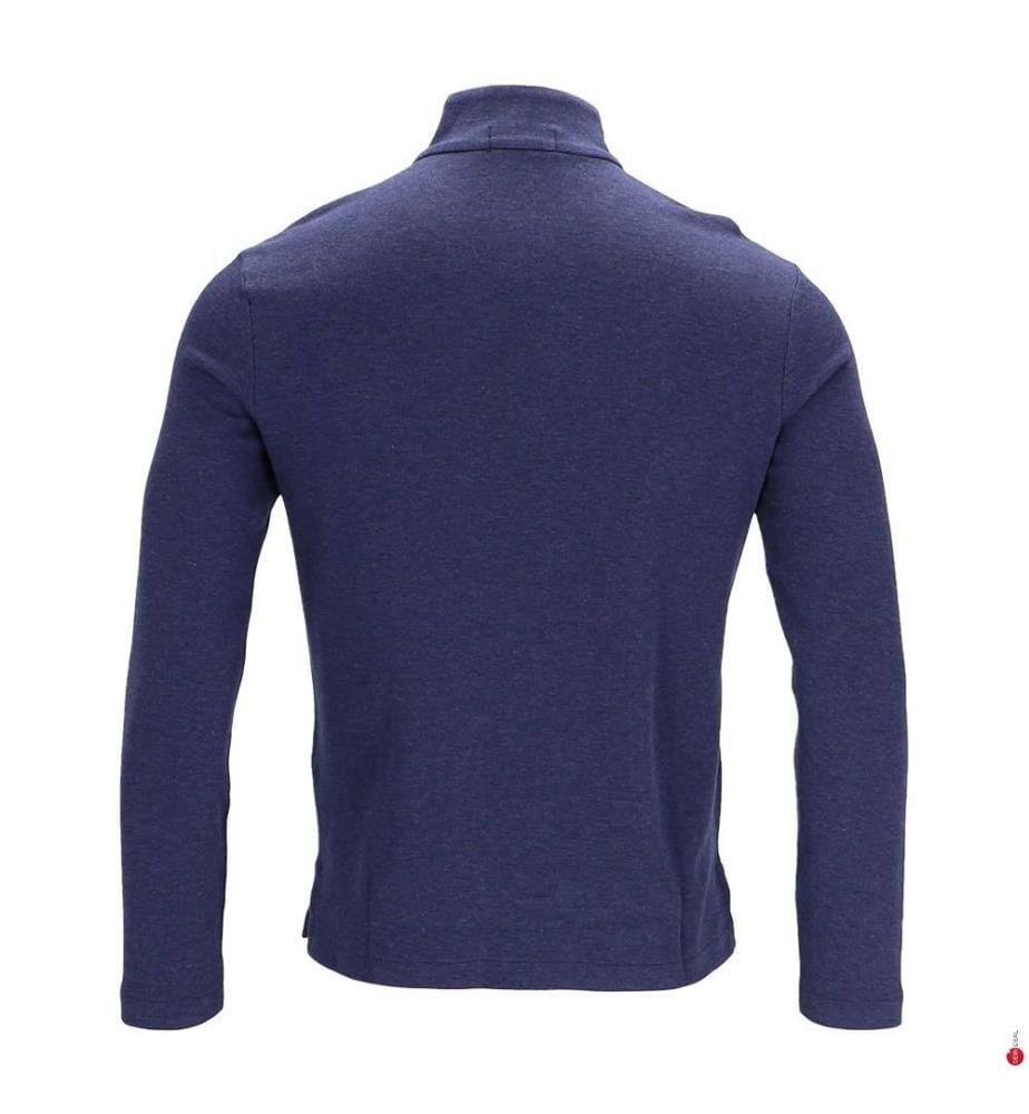 Jacquard Half-zip Pullover- Marine