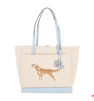 Tote Bag mit Hundemotiv - Beige & Hellblau