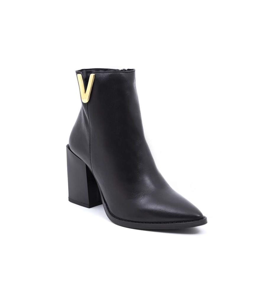 Stiefel mit einheitlicher Farbe - Schwarz