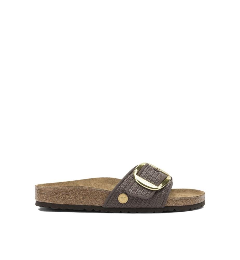 Madrid Big Buckle Raffia Sandalen - Braun