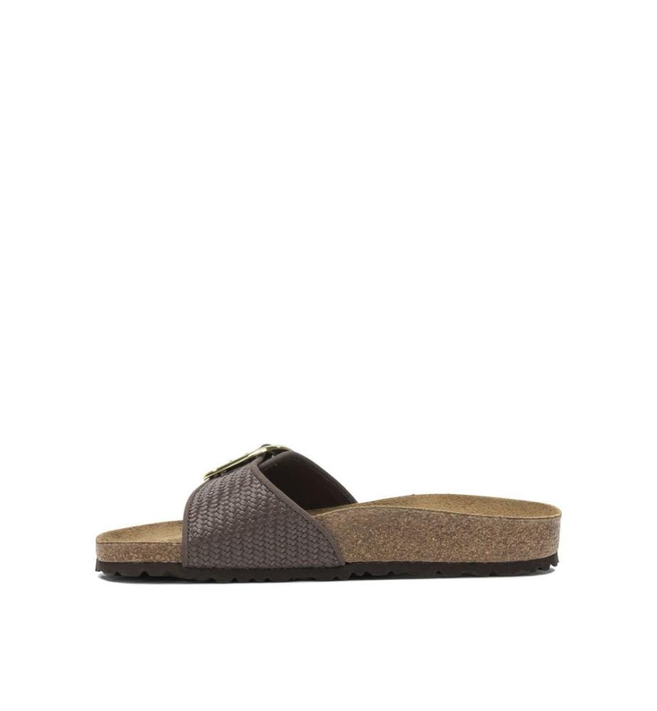 Madrid Big Buckle Raffia Sandalen - Braun