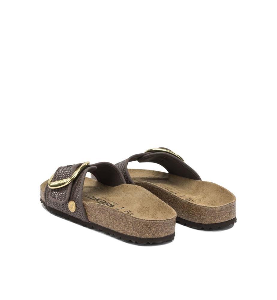 Madrid Big Buckle Raffia Sandalen - Braun