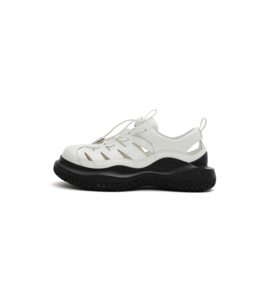 Ausschnitt Plateau Sandale Turnschuhe - Weiss - Weiss