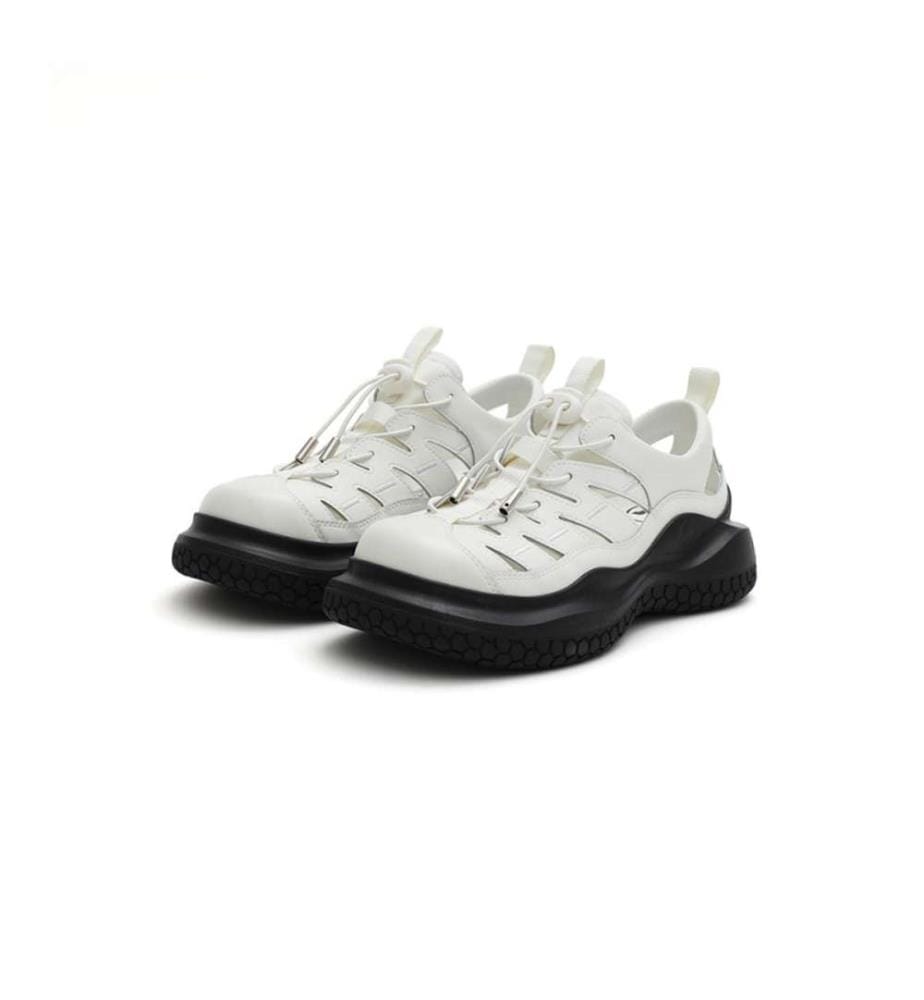 Ausschnitt Plateau Sandale Turnschuhe - Weiss - Weiss