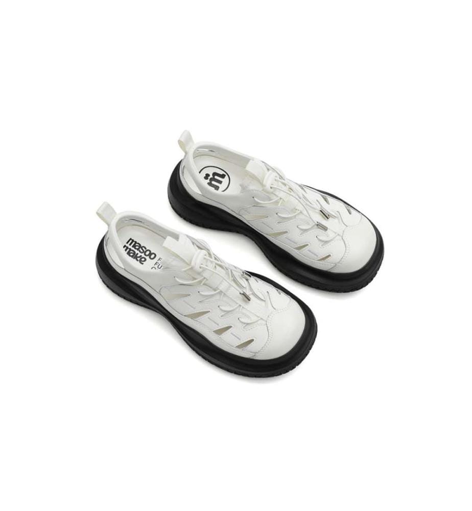 Ausschnitt Plateau Sandale Turnschuhe - Weiss - Weiss