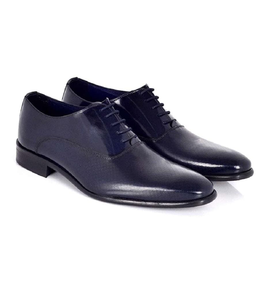 Blue leather Oxford