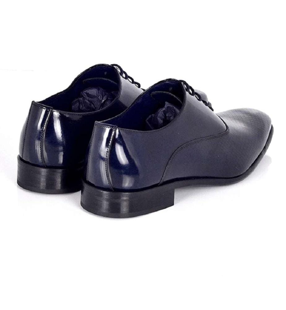 Blue leather Oxford