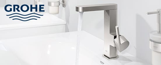 Grohe Mitigeur baignoire Bauloop et douchette + barre de douche + porte  savon Tempesta