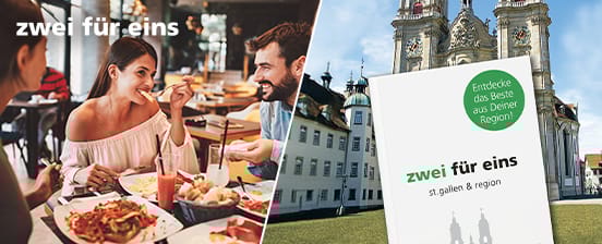 Gutscheinbuch 2 für 1 für St. Gallen und Region