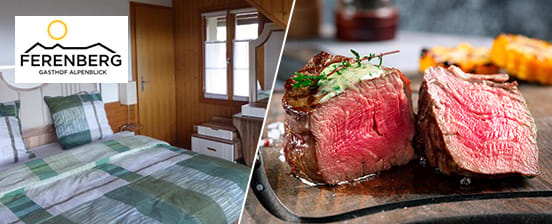 3-Gang-Menü mit Rindsfilet, Übernachtung und Frühstück