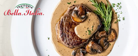 3-Gang-Dinner mit Rindsentrecôte an Steinpilzsauce