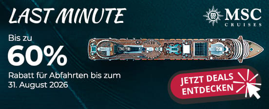 Kreuzfahrten mit Abfahrten bis zum 31.08.2026