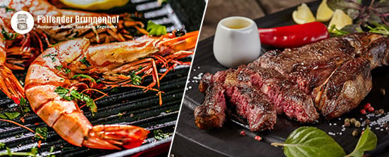 3-Gang-Menü mit Entrecôte oder Gamberoni vom Grill