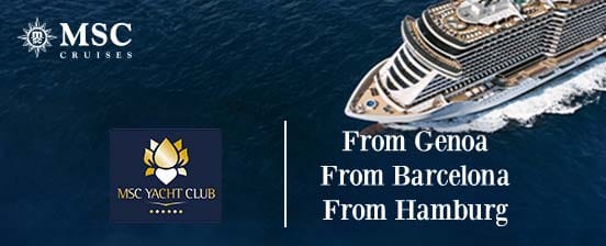6 or 7 nights on the MSC Yacht Club, various routes