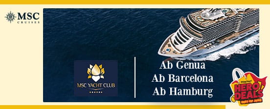 6 oder 7 Nächte im MSC Yacht Club, verschiedene Routen