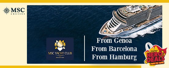 6 or 7 nights on the MSC Yacht Club, various routes