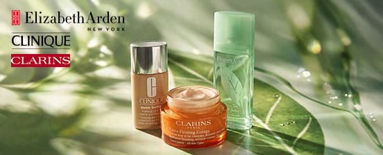 Clinique, Clarins, Elizabeth Arden