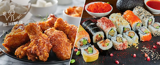 Sushi und Korean Fried Chicken – All you can eat