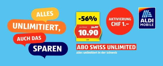 ALDI MOBILE Abo Swiss Unlimited